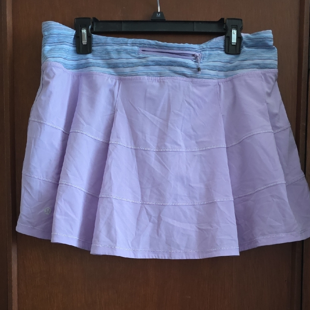 Lululemon Pace Rival Skort Purple with Blue Wave Waistband Sz 12 - Picture 3 of 11